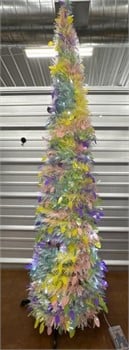 Easter Pastel Tinsel Tree