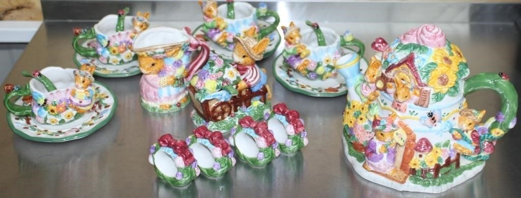 Easter Bunny Teapot Set