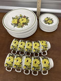 Vintage 1970s Grindleys "Mayflower" Plates and Mugs - 30+ pcs Dinnerware Set