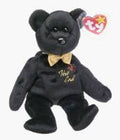 TY The End Black Bear Beanie Baby Retired 1999