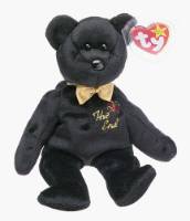 TY The End Black Bear Beanie Baby Retired 1999